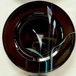 2-Mikasa Galleria OPUS BLACK FK701 Salad Plates 8 3/8"